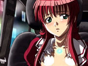 Cute little anime red head with killer tits gets fucked in a car