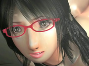Hentai babe with glasses gets facialed