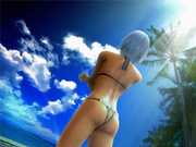 Anime hottie in bikini on the beach