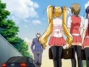 Hentai schoolgirls talks with older pervert
