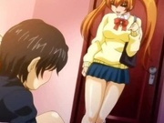 Hentai schoolgirl gives guy a footjob
