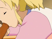 Blonde anime teenie covered in jizz