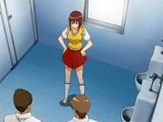 Hentai schoolgirl on the toilet