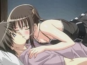 Hentai schoolgirl kissing her boyfriend