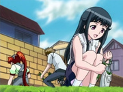 Hentai teens playing in the garden