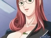 Huge titted hentai schoolgirl sucks