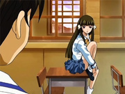 Anime schoolgirl gives deep blowjob