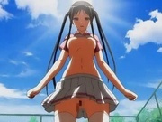 Hentai schoolgirl gives handjob and gets fucked