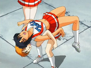 Anime cheerleader lezbo gets licked