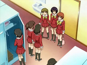 Anime schoolgirl in the locker room