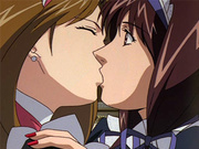 Hentai lesbian kissing and licking