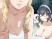 A bunch of hentai girls in the pool