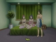 Two hentai girls share a huge dildo