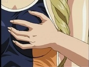 Two hentai girls fondling each others tits